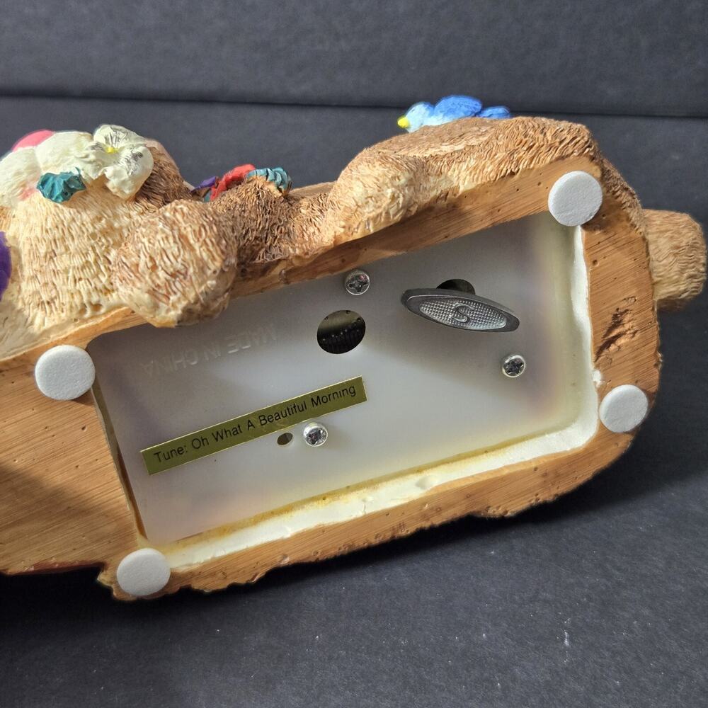 Music Box Shelf Sitter Bunny, “Oh What A Beautiful Morning”, Resin~Easter Rabbit - Picture 5 of 11